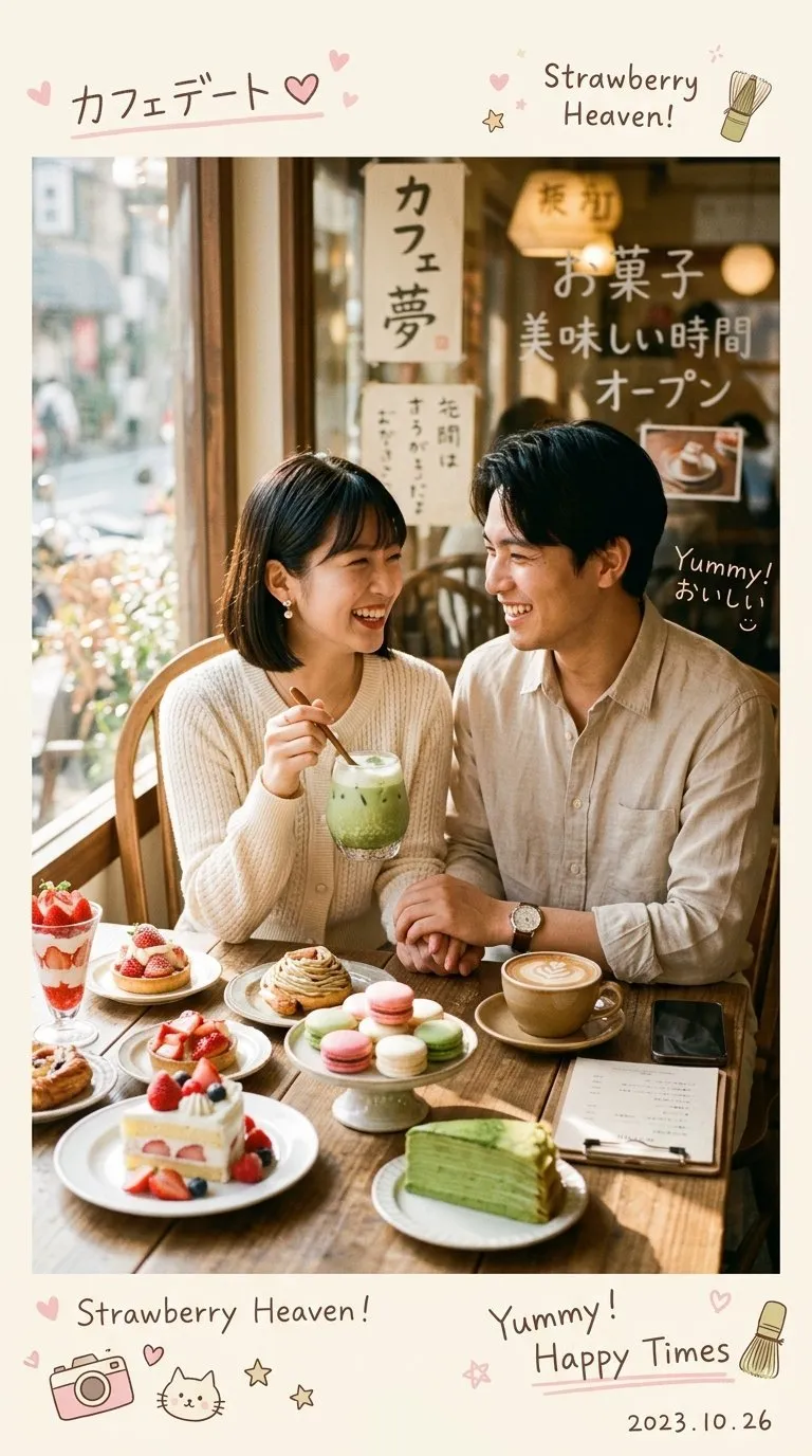 如何用AI生成梦幻日韩风咖啡馆情侣摄影：打造超写实Pinterest风美学图