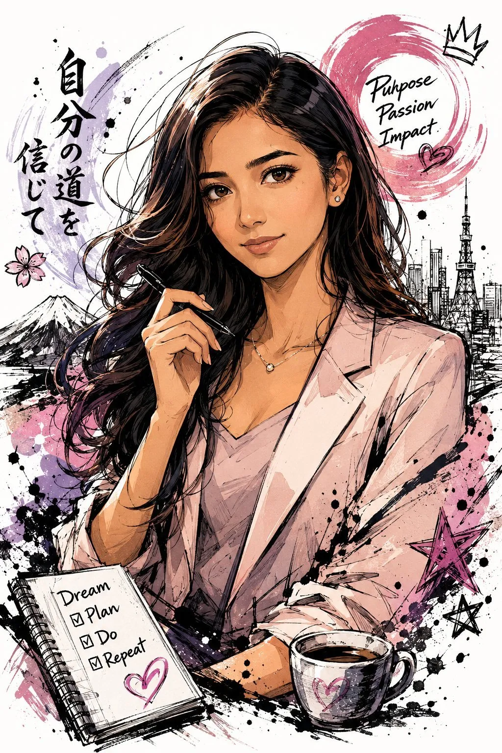 如何用AI生成一张富有表现力的日式风格插画自画像