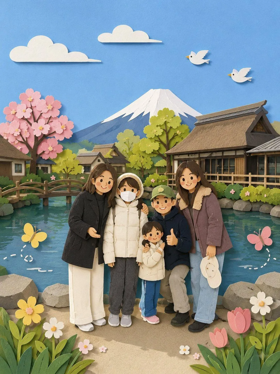 如何用AI将照片变成超萌纸艺风插画
