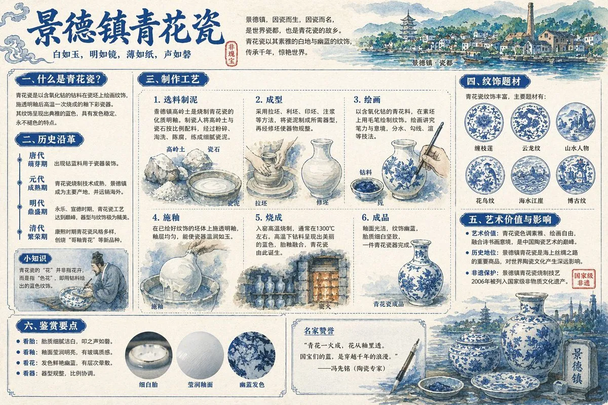 景德镇青花瓷详解：AI生成精美图文教程