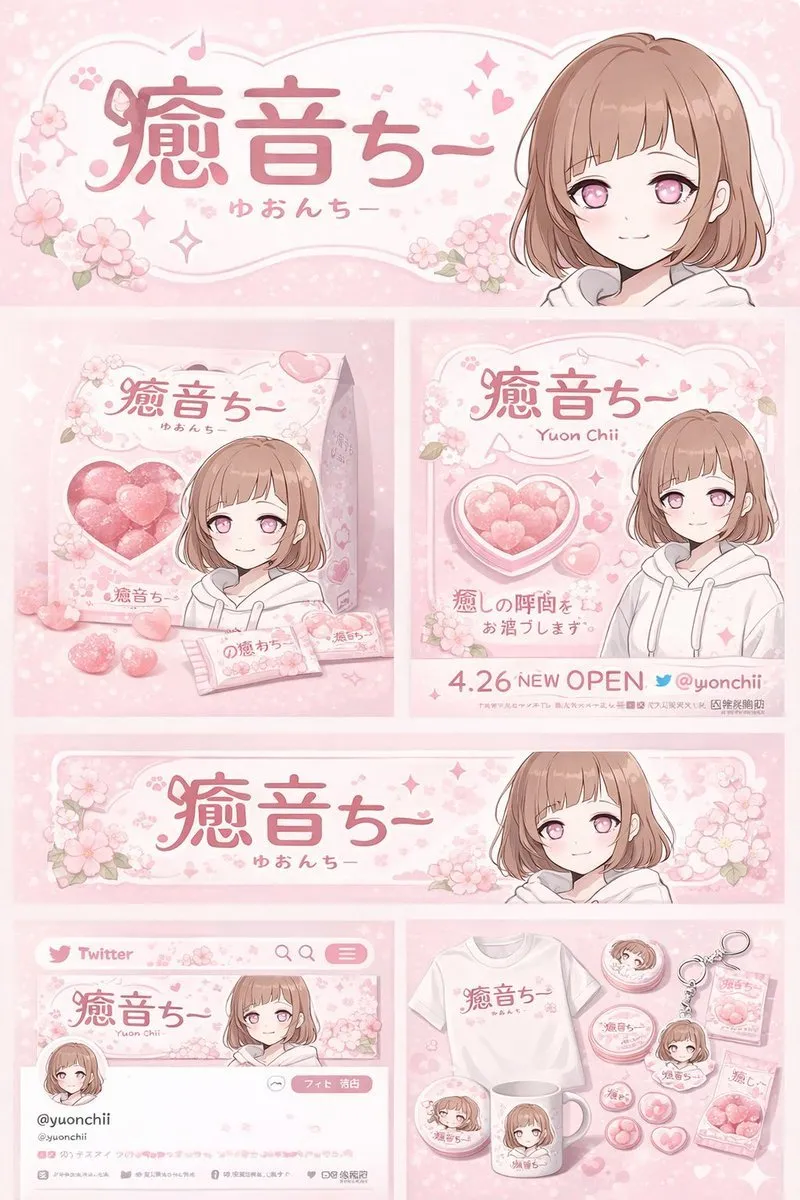 如何用AI生成樱花人物品牌与周边设计图