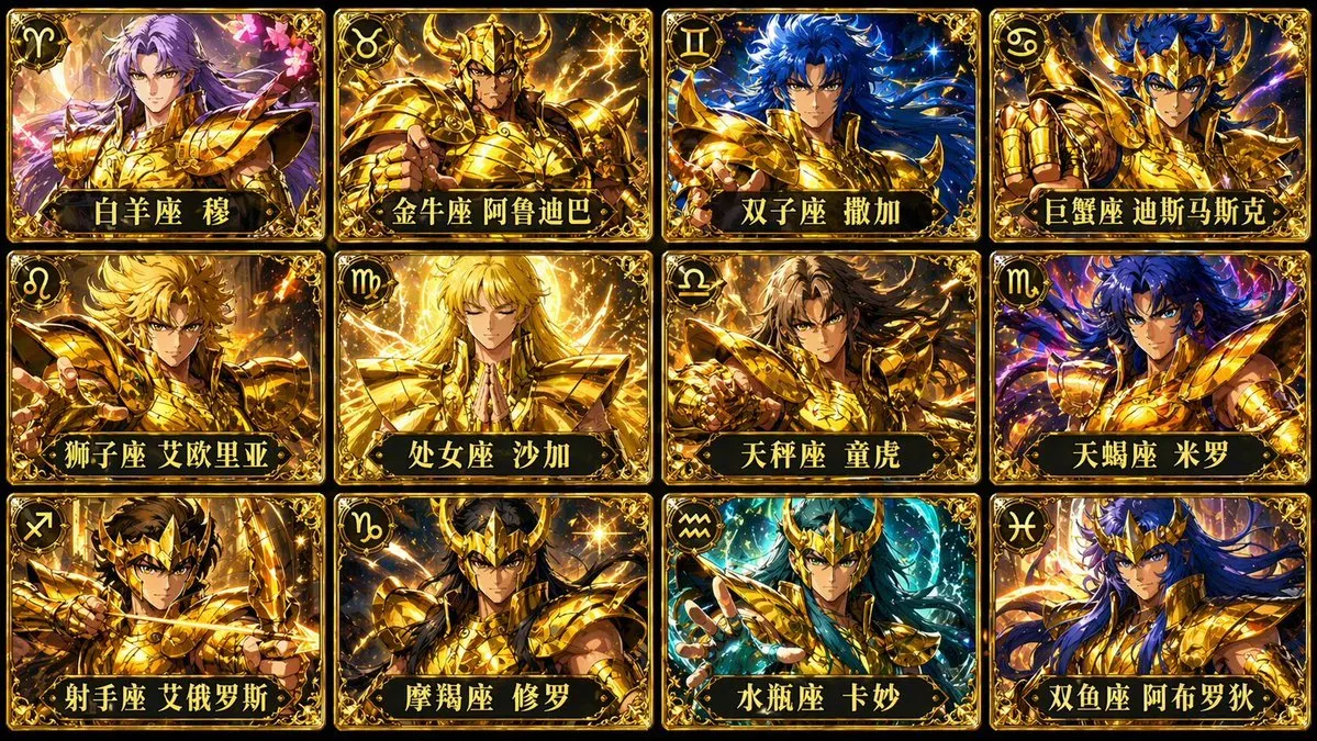 用AI绘画生成圣斗士星矢黄金圣斗士12宫卡片收藏教程