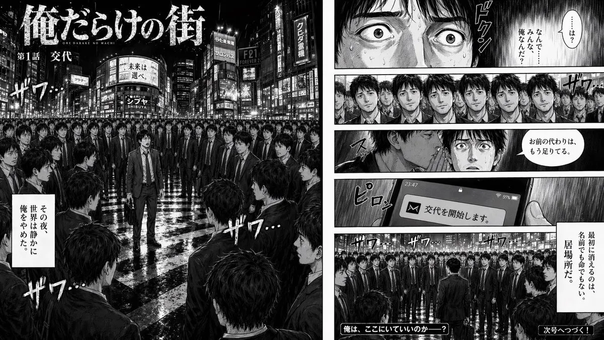 如何用AI生成心理惊悚漫画《克隆蔓延》——双页跨页SOP教程
