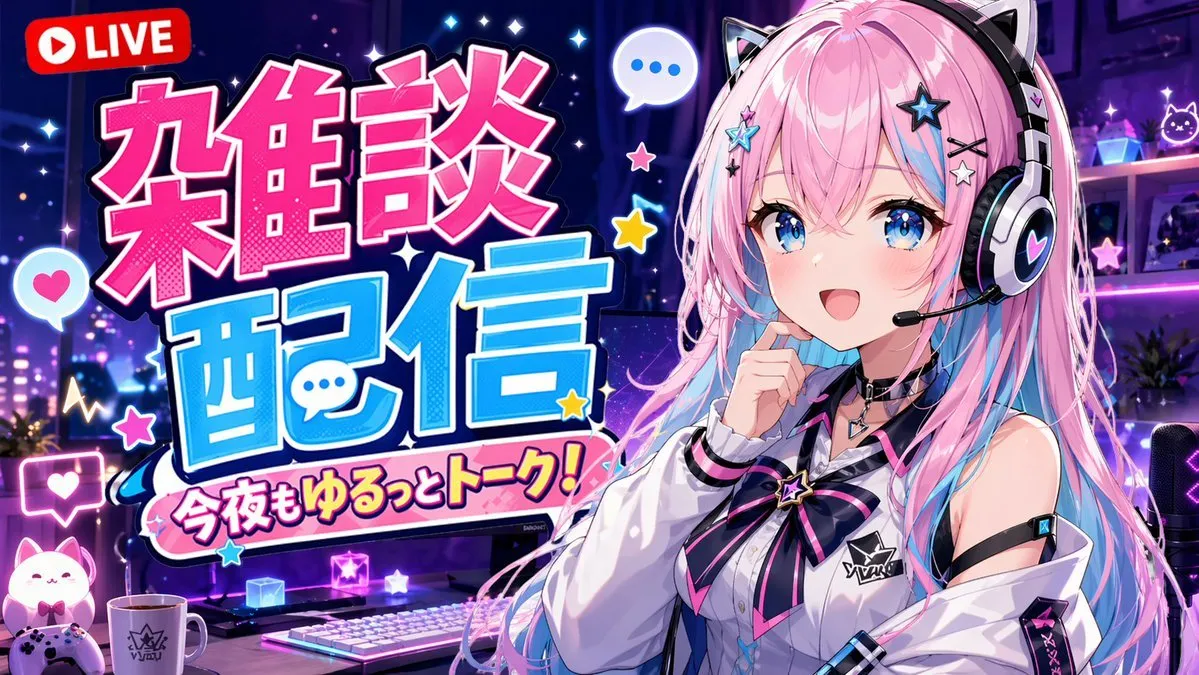 如何用AI生成霓虹风VTuber直播封面图