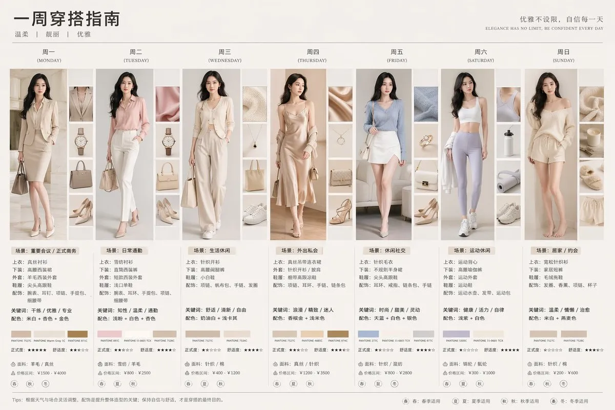 7天穿搭风格指南：用AI一键生成时尚Lookbook海报